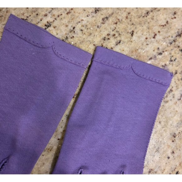 Vintage Womens Size S 6.5 Lilac Purple Formal 8" Wrist Gloves Cotton Stretch - Picture 4 of 12